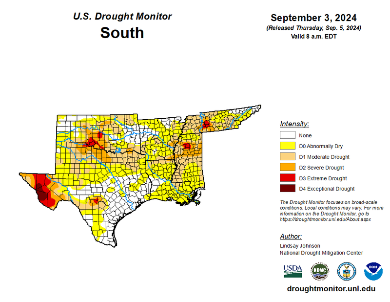 Drought Monitor valid 9/3/2024