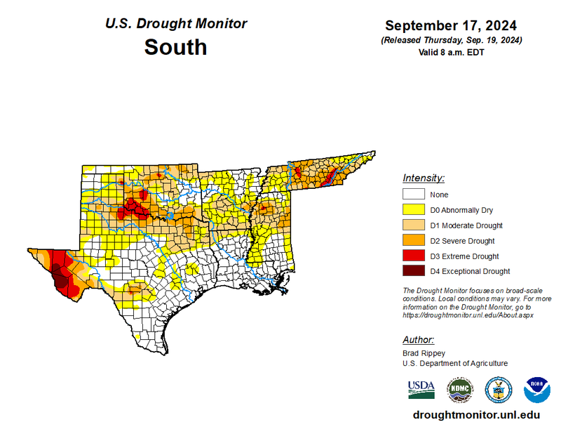 Drought Monitor valid 09/24/2024