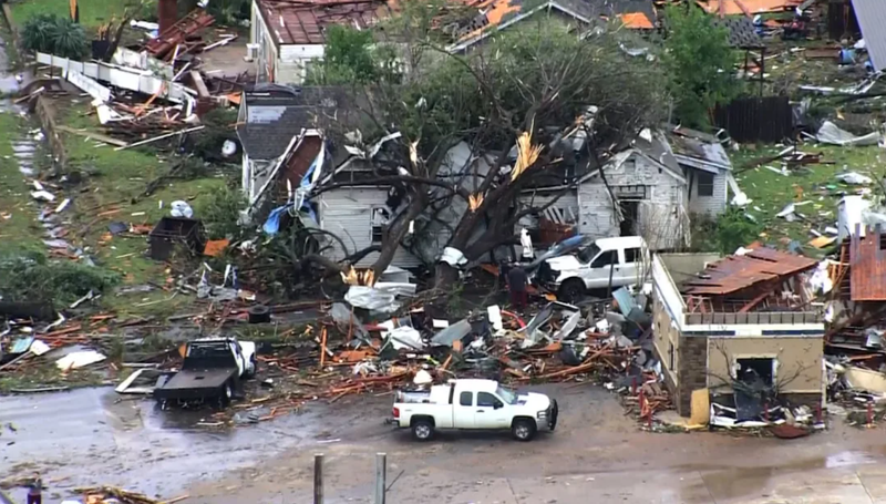 Tornado damage in Sulphur, OK