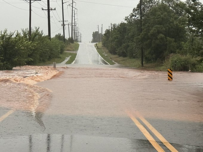 Flooded roadway