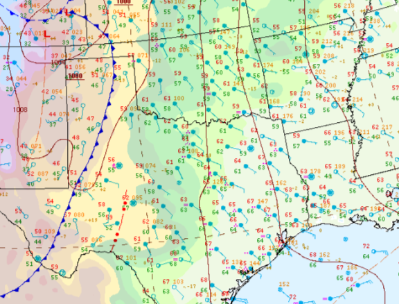 Surface Analysis from Saturday at 9pm